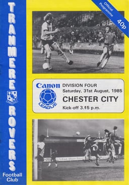 Tranmere Rovers v Chester Match Programme 1985-08-31